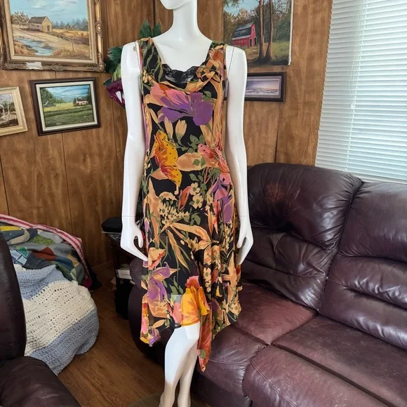 Vintage 90’s Floral Boho Cottagecore Dress - Picture 2 of 7